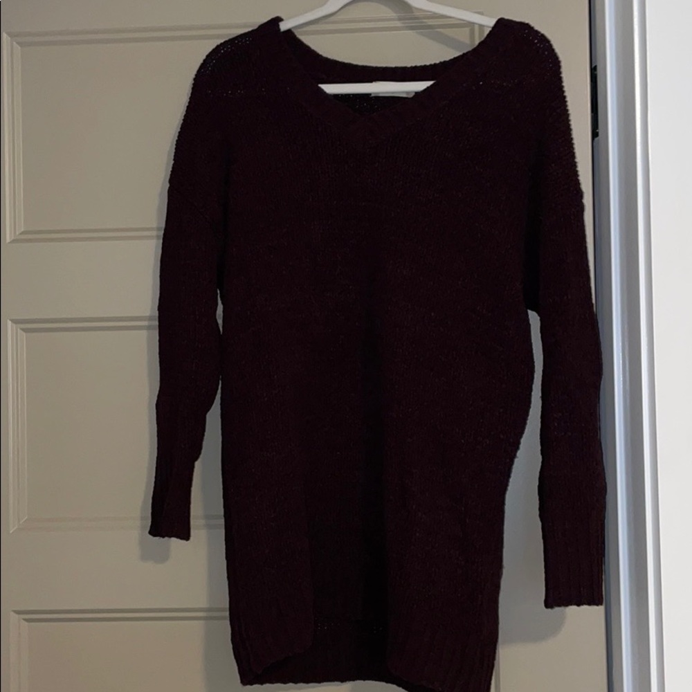 V neck long sweater